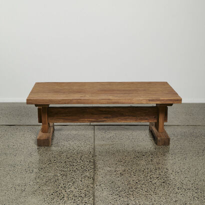 A Rustic Solid Wood Coffee Table