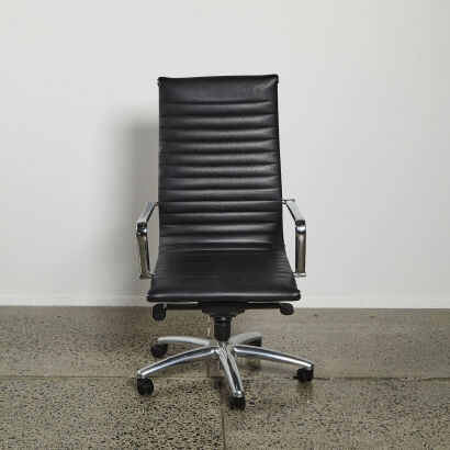 An Eames Style Chair High-back in Black & Chrome