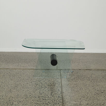 A Post Modern Italian Glass Side Table