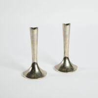 A Pair Of Dansk International Designs Otero Silver Plate Candlesticks