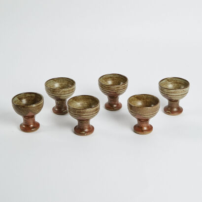 A Set Of Six Barry Ball Pottery Gollets