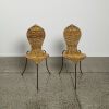 A Rare Pair Stephane Rondel Woven Cane Peanut Chairs