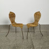 A Rare Pair Stephane Rondel Woven Cane Peanut Chairs - 2