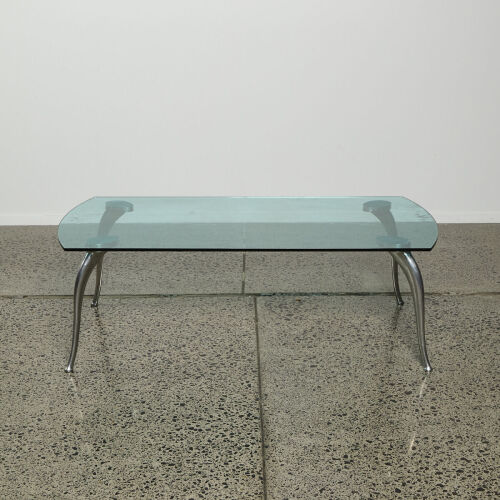 A Rare Stephane Rondel Glass Rectangle Coffee Table