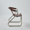 A Leather and Chrome Z Chair - 3