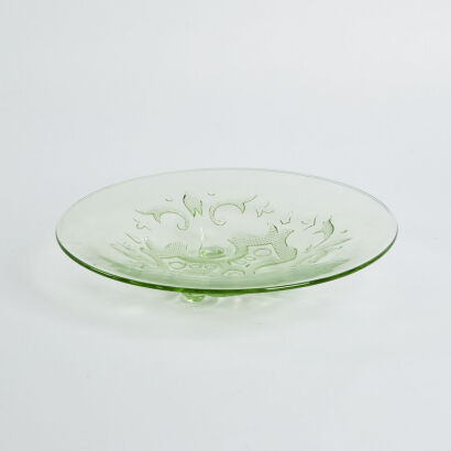 An Art Deco Period Depression Glass Green Bowl