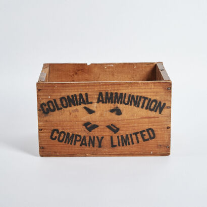 A Vintage Colonial Ammunition Company Wooden Crate