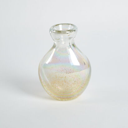 An Iridescent Glass Bubble Vase With Gold Leaf Flecks