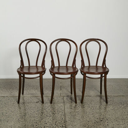 A Trio of Bentwood Chairs by Jacob & Josef Kon Made in Czech Republic