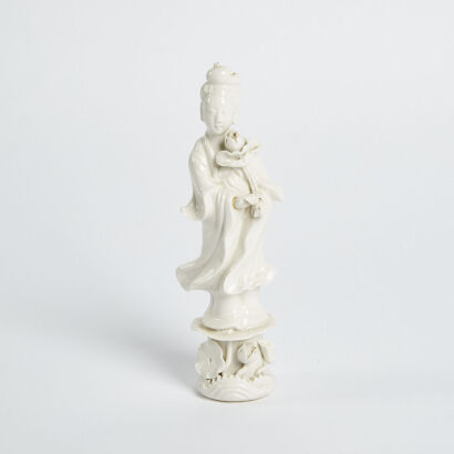 A Chinese Dehua Blanc De Chine Guanyin Figure