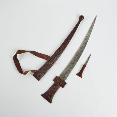 A 19th Century Indo-Persian Ornate Curved Blade Sword