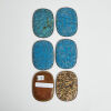 A Rare Set Of Six Oval Meiji Period Cloisonne Workers, c1880 - 2