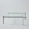 A Glass and Aluminium Square Coffee Table in the Manner of PK - 2