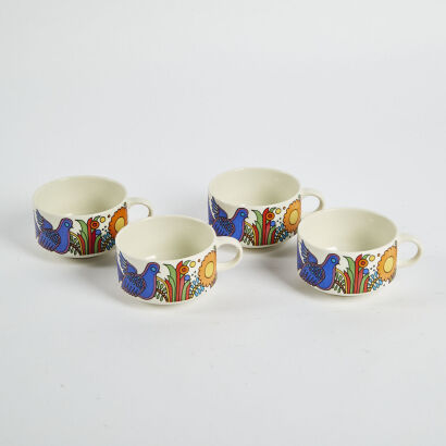 A Set Of Four Villeroy And Boch Acapulco Cups And Saucers