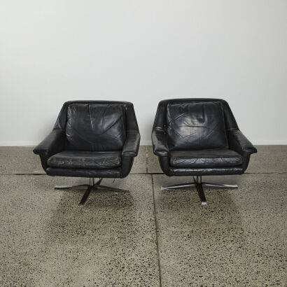 A Pair Of Werner Langenfeld Model 802 Armchairs By Esa Mobelvaerk C1960s