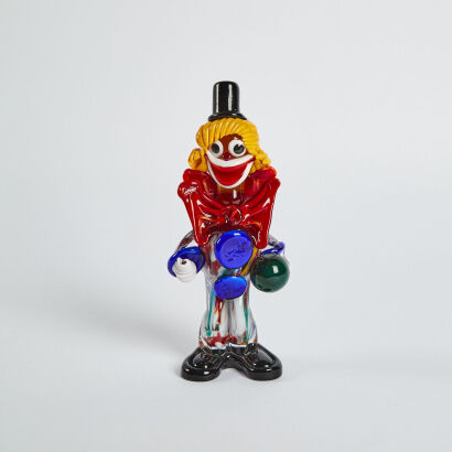 A Murano Franco Toffolo Clown Figurine