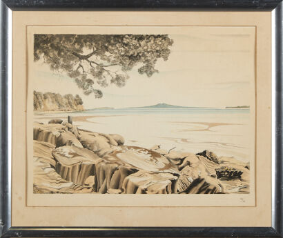 A John Crichton Print Of Rangitoto