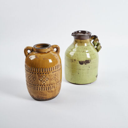 A Pair Of Handmade Pottery Vases