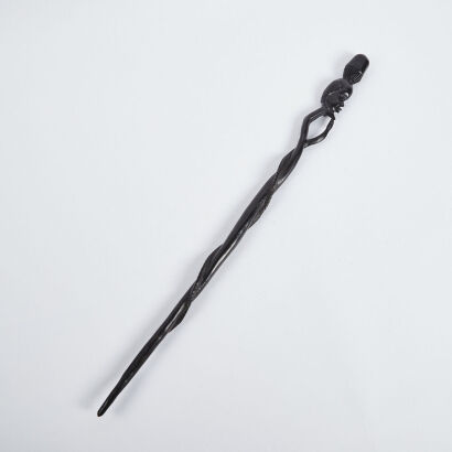 An African Handcrafted Ebony Walking Stick