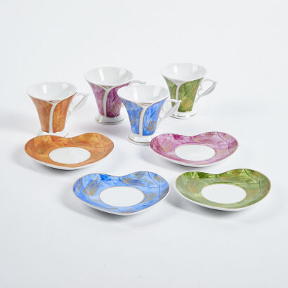 A Four T.E.C Fine Porcelain Espresso Set