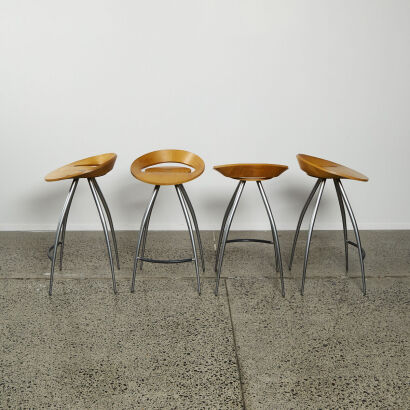 A Suite of Four Lyra Barstools for Magis