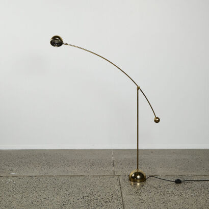 A Vintage Brass Counterbalanced Floor Lamp