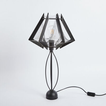 A Modern Designer Black & White Geometric Table Lamp