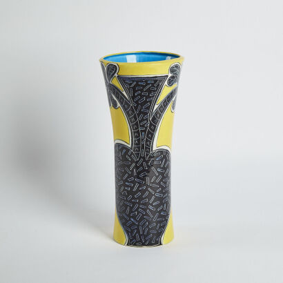 A Large Hand-Painted Jeannie Van Der Putten Vase