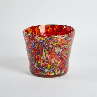 An Italian Murano Millefiori Glass Vase