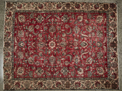 A Large Vintage Hand-Knotted Tabriz Persian Carpet