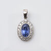 18ct White Gold, 3.88ct Sapphire and Diamond Pendant