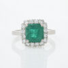 18ct White Gold, 1.91ct Emerald and .53ct Diamond Ring