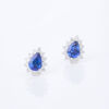 18ct White Gold, 1.80ct Sapphire and .48ct Diamond Stud Earrings