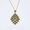 18ct Rose Gold, Jade and Diamond Pendant on 50cm Adjustable Chain