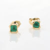 18ct Yellow Gold, Emerald Stud Earrings .36cts Total