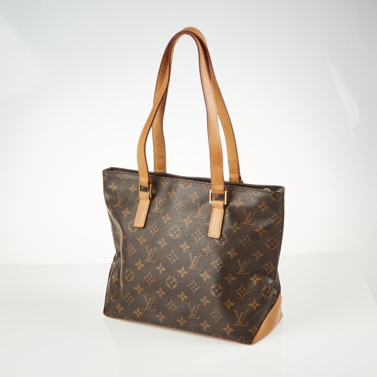 Authentic Louis Vuitton Cabas Piano Brown Monogram Leather Business Bag   eBay