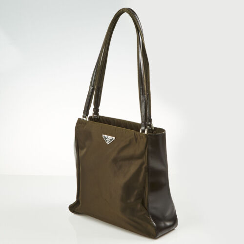 Prada Olive Green Nylon Square Bag