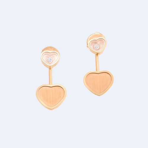 Chopard, Limited Edition, James Bond 007, Happy Hearts - Golden Hearts Rose Gold Earrings