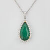 14ct White Gold, 5.15ct Emerald and Diamond Pendant