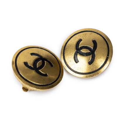 Chanel, CC Logo 2.5cm Clip-On Earrings