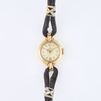 Petite, Vintage, 9ct Yelllow Gold Tudor Royal on Leather Strap