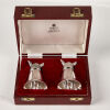 A Cased Pair of Plated Stirrup Cups - 3