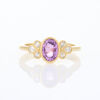 18ct Yellow Gold, Modern, 1.12ct Purple Sapphire and .30ct Diamond Ring