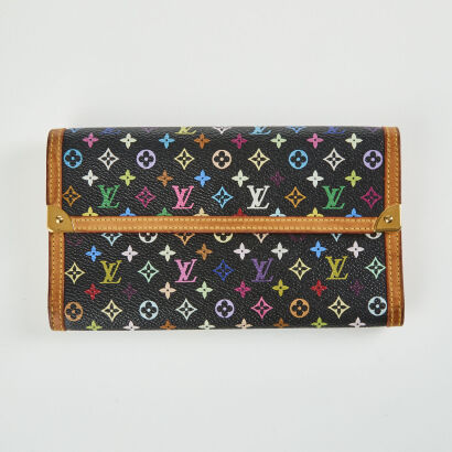 Louis Vuitton Black Multicolore Monogram Trifold Wallet