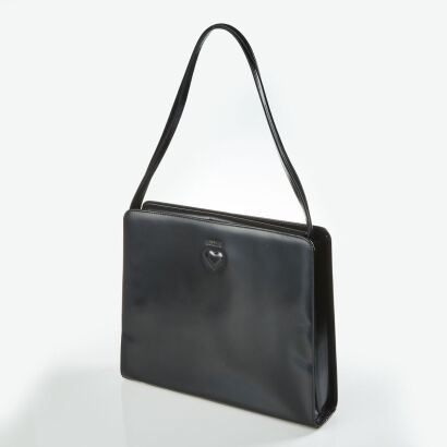 Moschino Black Leather Tote Bag