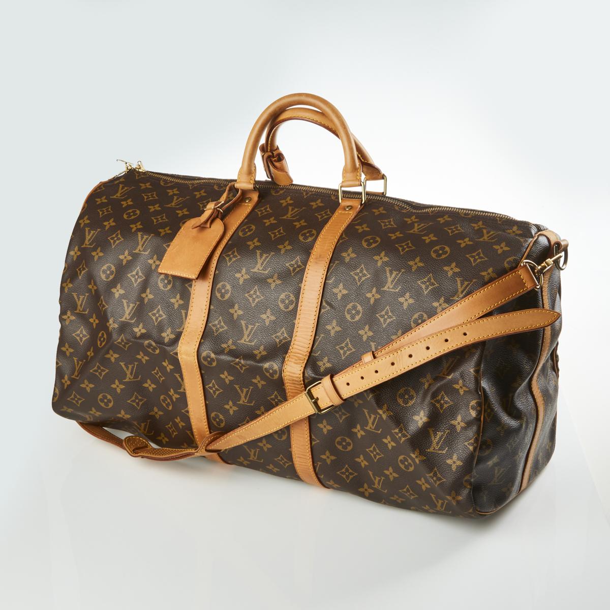 Sold at Auction: Louis Vuitton, LOUIS VUITTON KEEPALL BANDOULIERE 55 DUFFLE  BAG