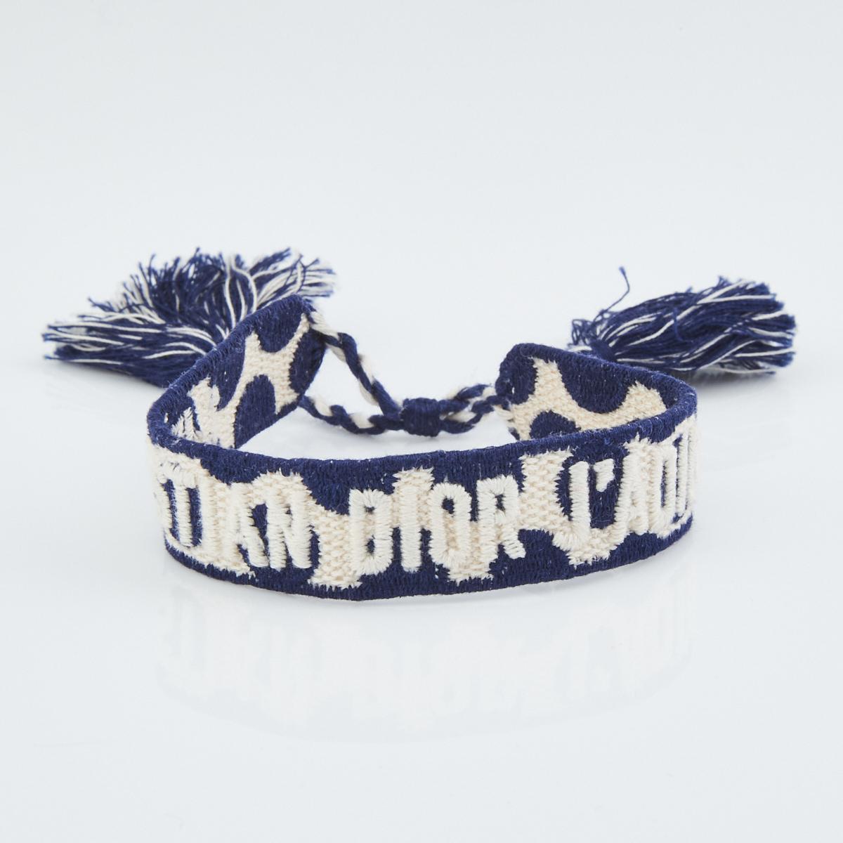 Dior Navy Blue J'adior Woven Friendship Bracelet Dior