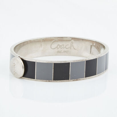 Coach, 12mm Wide Striped Enamel Bracelet