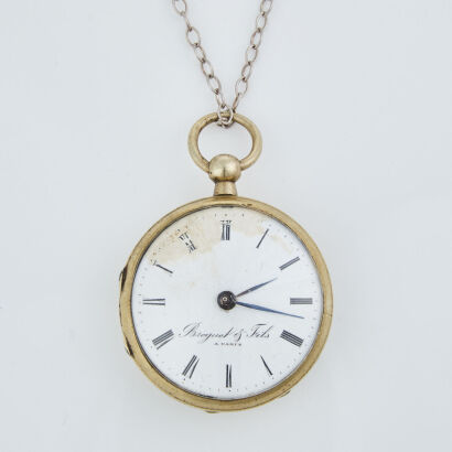 Breguet & Fils, Vintage Pocket Watch on 50cm Trace Chain