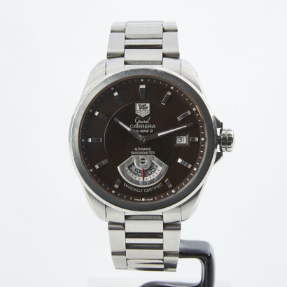 Stainless Steel, 42mm Tag Heuer Grand Carrera, Calibre 6 Wristwatch